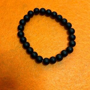 Hand crafted black matte onyx stretch bracelet - FREE gift with purchase!